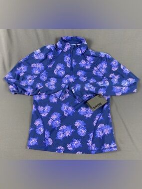 G/FORE G4 Womens Golf Pullover Sleeve Logo Floral Print Small Space